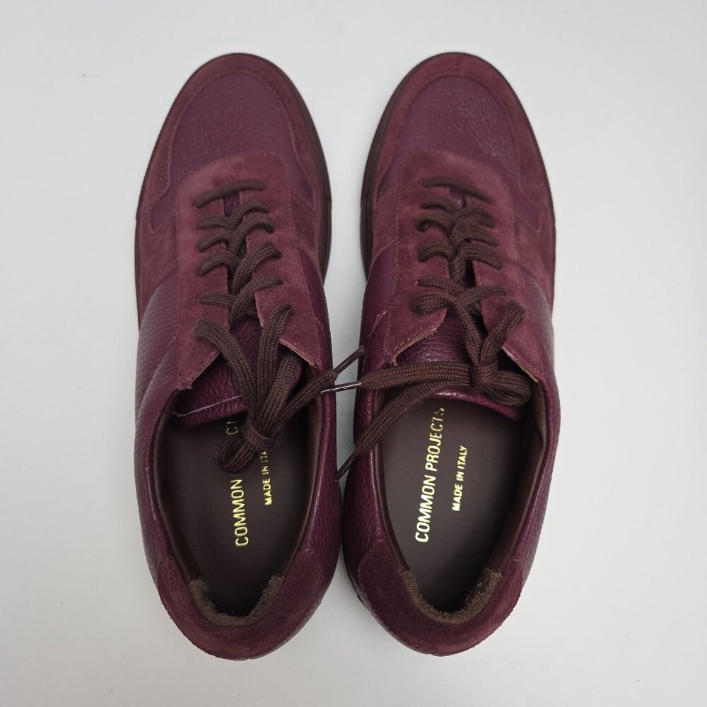 Common Projects BBall Low Premium Bordeaux Sneakers Mens 41 US 8 Leather & Suede - Picture 5 of 10